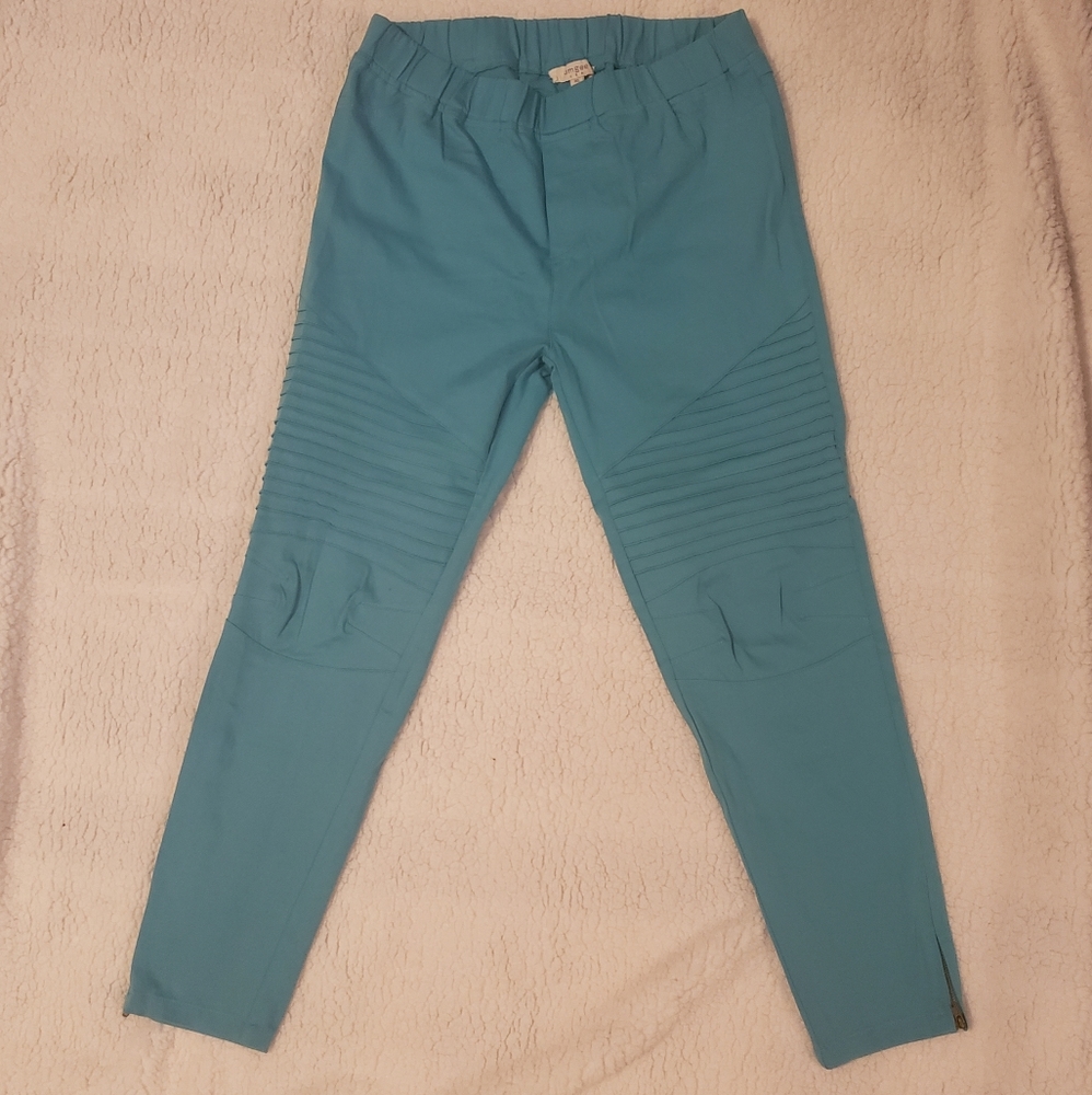 UMGEE-Elastic waist moto leggings